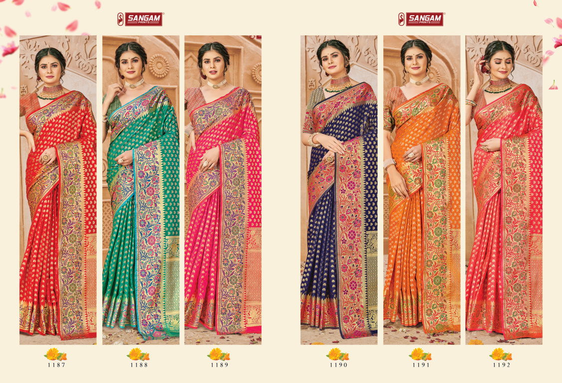 Sangam Aarushi Silk Banarasi Heavy Festive Wear Designer Saree Collection